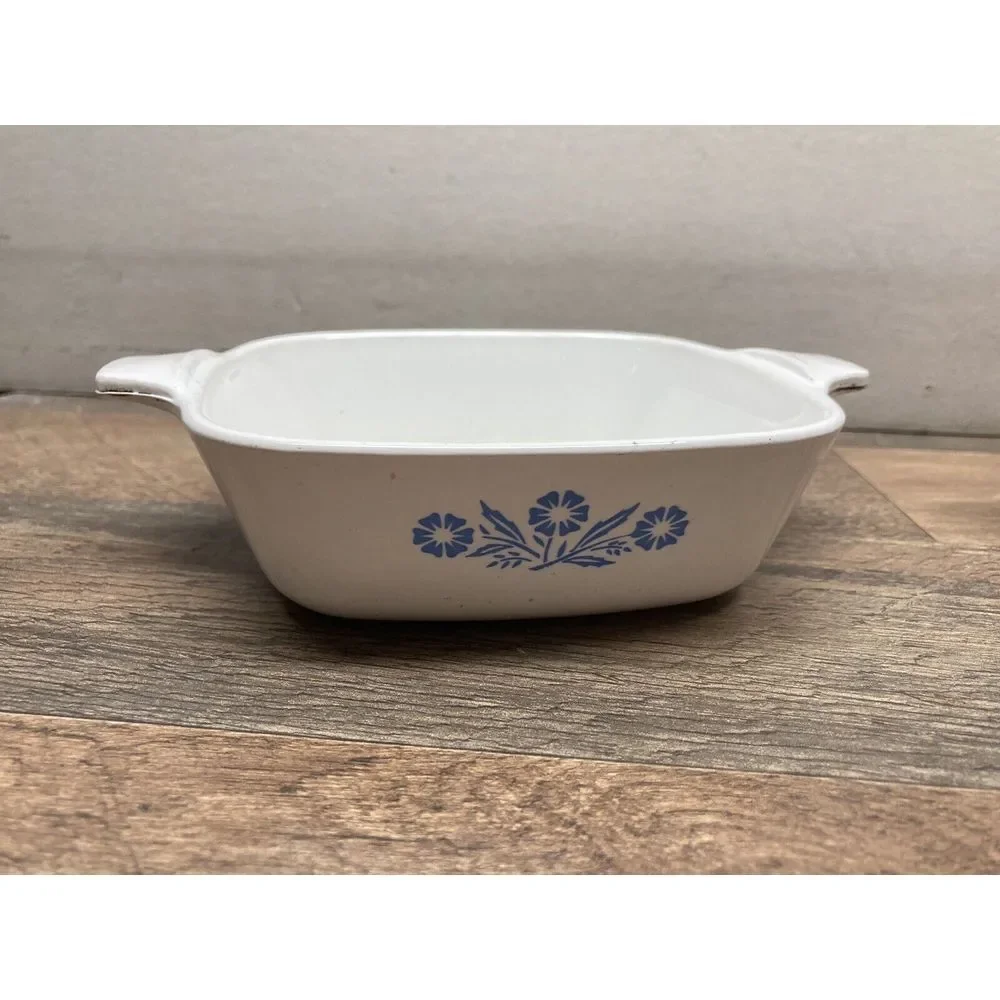 2 Vtg Corning Ware P-41 Blue Cornflower Petite Pans Casserole‎ Dishes 1 3/4 Cups